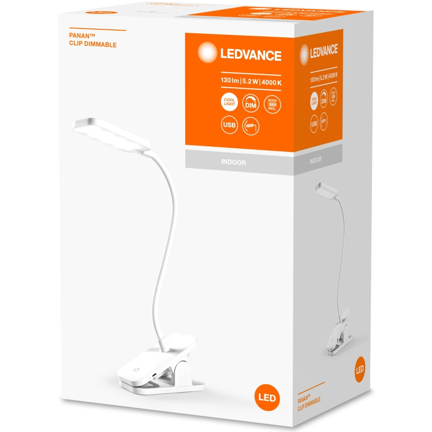 Ledvance - Lampada da tavolo LED dimmerabile con funzione Touch PANAN LED/5,2W/5V 1200 mAh