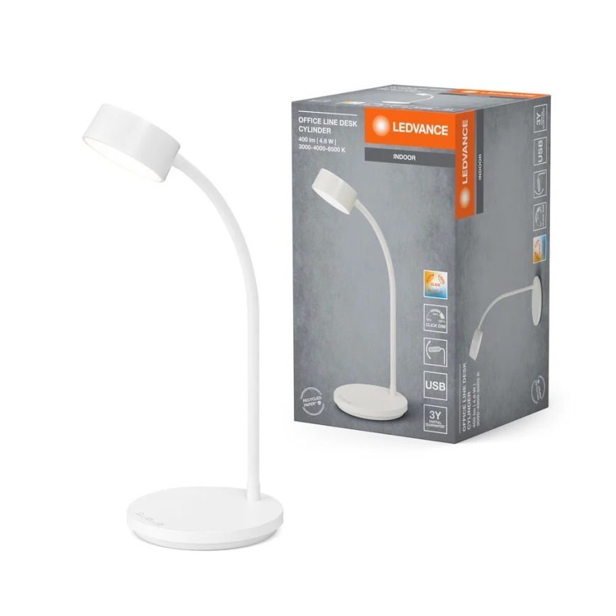 Ledvance - LED Lampada da tavolo dimmerabile a sfioramento OFFICE LED/4,8W/5V 3000-6500K bianca