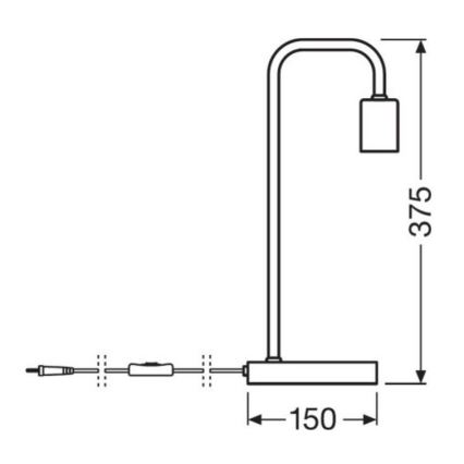 Ledvance - Lampada da tavolo PIPE 1xE27/40W/230V