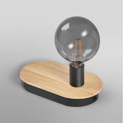 Ledvance - Lampada da tavolo Touch con USB connector DECOR WOOD 1xE27/8W/230V gomma fig