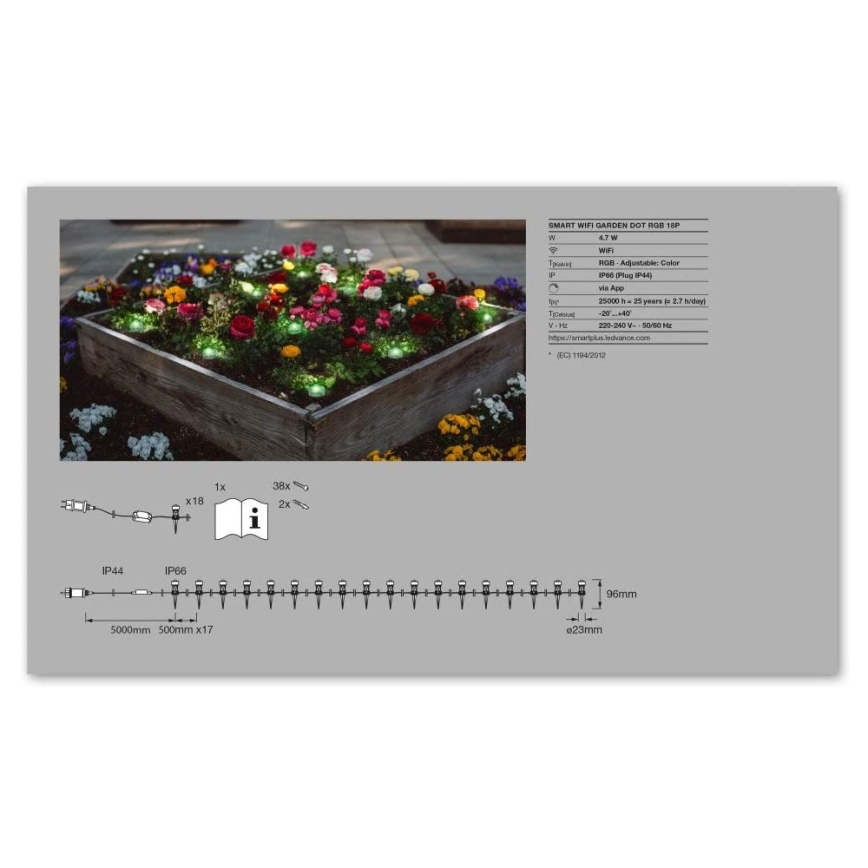 Ledvance - Lampada decorativa da esterno LED RGB SMART+ DOT 18xLED/4W/230V IP65 Wi-Fi