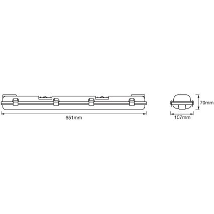 Ledvance - Lampada fluorescente a LED resistente DAMP T8 2xG13/7W/230V IP65