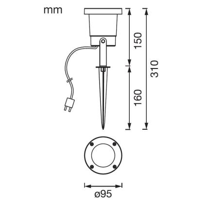 Ledvance - Lampada LED da esterno ENDURA HYBRID NAUT SPIKE LED/2W/12V IP44