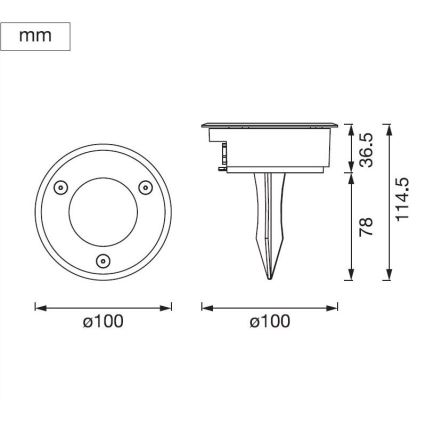 Ledvance - Lampada LED da esterno ENDURA HYBRID SPIKE LED/1W/12V IP44