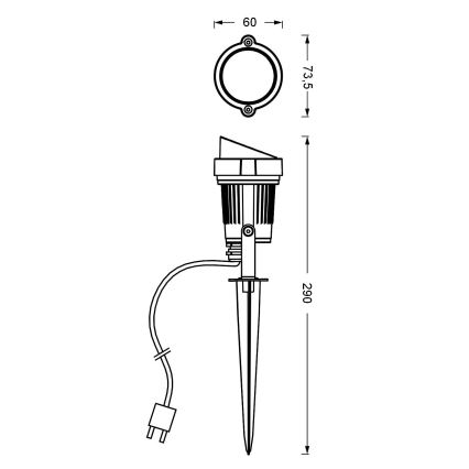 Ledvance - Lampada LED da esterno ENDURA HYBRID SPOT SPIKE LED/1W/12V IP44