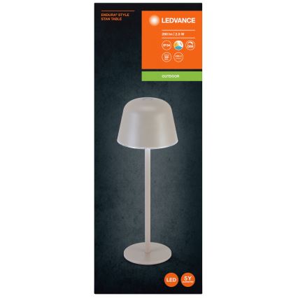 Ledvance - Lampada LED dimmerabile da esterno ricaricabile TAVOLO LED/2,5W/5V IP54 beige