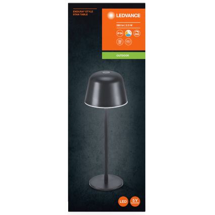 Ledvance - Lampada LED dimmerabile per esterni ricaricabile TAVOLO LED/2,5W/5V IP54 nero