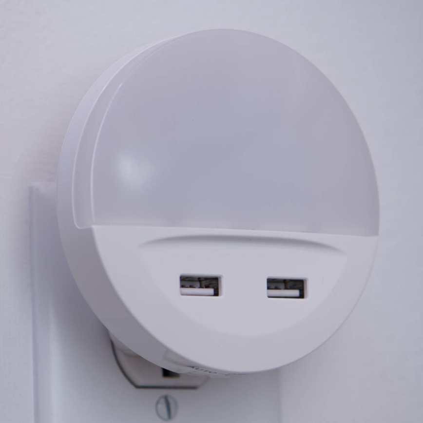 Ledvance - Lampada notturna a spina con sensore LUNETTA 2xUSB LED/13W/230V