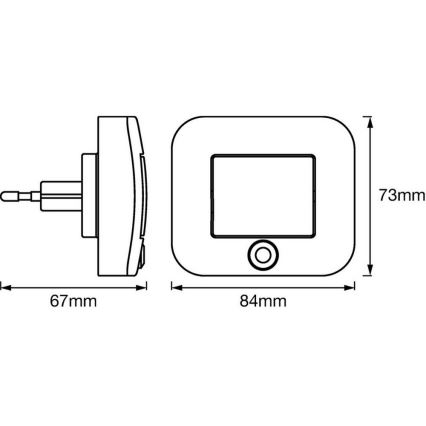 Ledvance - Lampada notturna LED con sensore LUNETTA LED/0,7W/230V 3000K