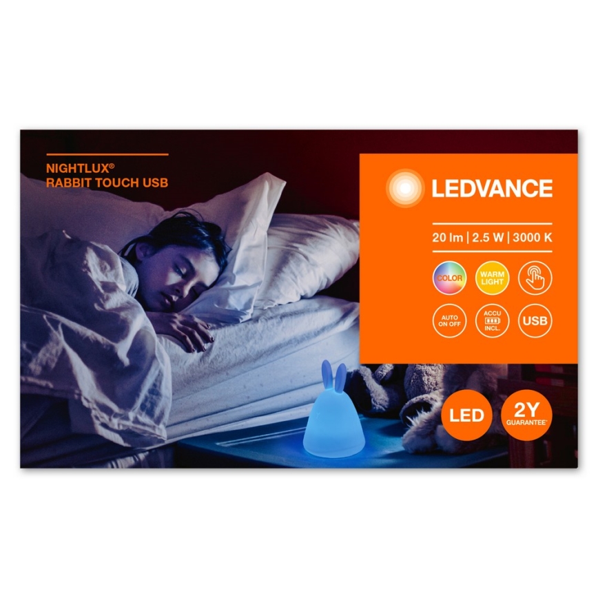 Ledvance - Lampada notturna per bambini LED Touch TOUCH LED/2,5W/5V 1200 mAh