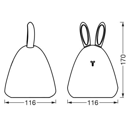 Ledvance - Lampada notturna per bambini LED Touch TOUCH LED/2,5W/5V 1200 mAh