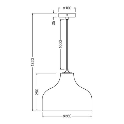 Ledvance - Lampadario a sospensione con filo DECOR CARDBOARD 1xE27/15W/230V diametro 36 cm