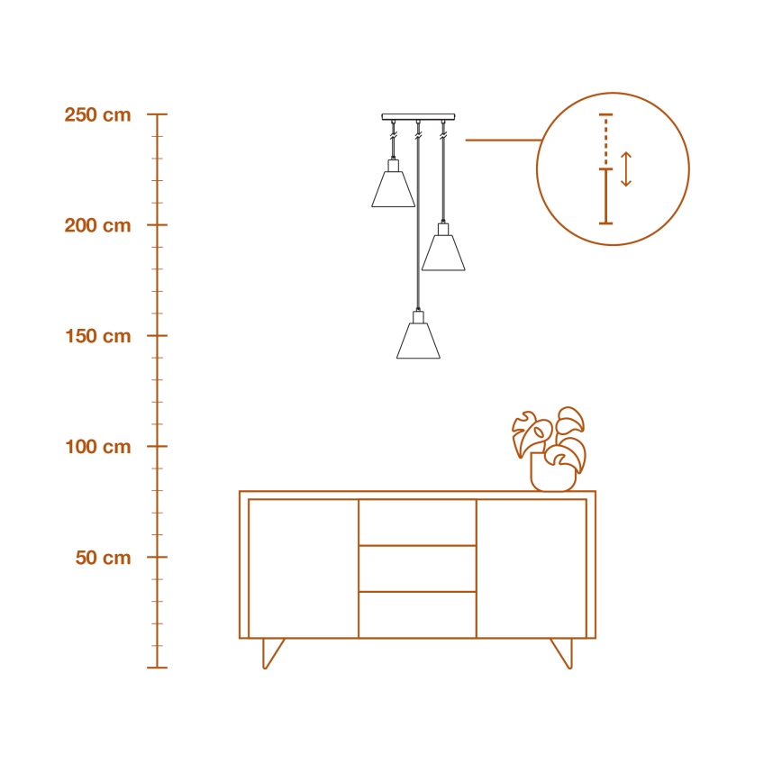Ledvance - Lampadario a sospensione con filo DECOR RAFFIA 3xE27/15W/230V bastone di rafia