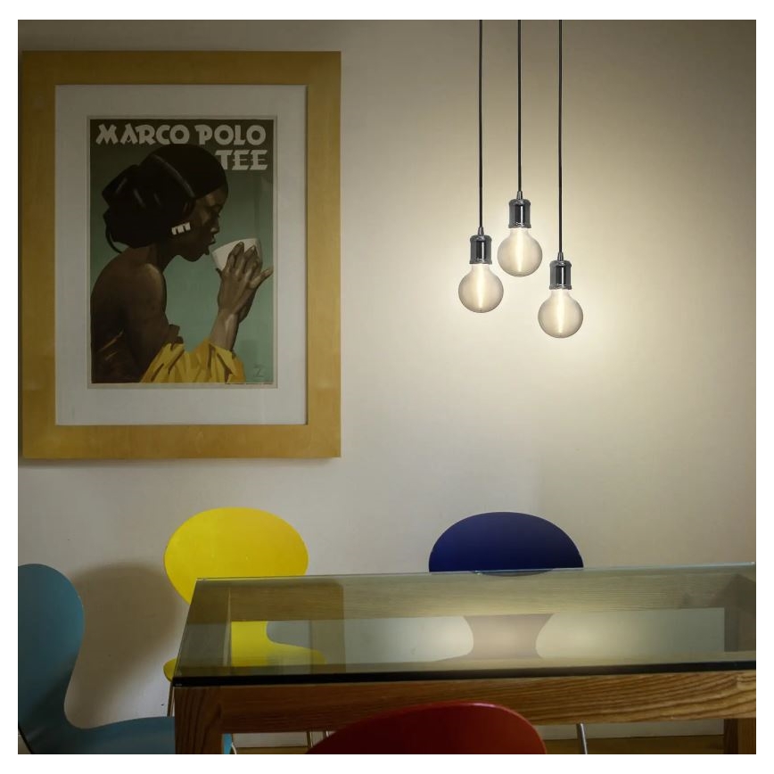Ledvance - Lampadario a sospensione con filo PENDULUM ROBBIN 1xE27/15W/230V cromo lucido