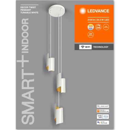 Ledvance - Lampadario LED dimmerabile su filo SMART+ DECOR 3xLED/8W/230V bianco Wi-Fi