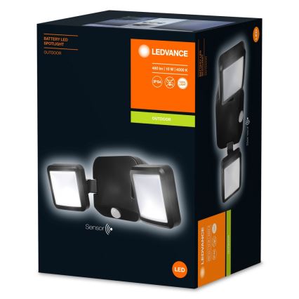 Ledvance - LED Applique da esterno con sensore BATTERY 2xLED/10W/4xD IP54