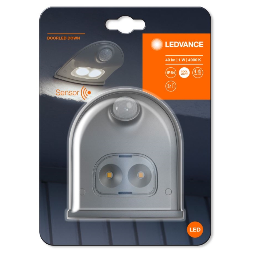 Ledvance - LED Applique da esterno con sensore DOORLED LED/1W/3xAA IP54