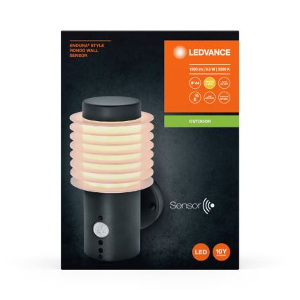 Ledvance - LED Applique da esterno con sensore ENDURA RONDO LED/9,5W/230V IP44 antracite