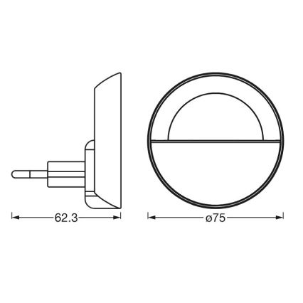 Ledvance - LED Dimmerabile luce notturna LUNETTA LED/0,7W/230V