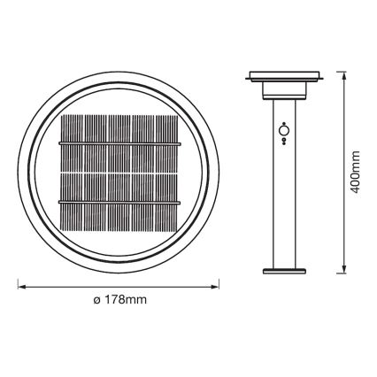Ledvance - LED Dimmerabile solare lampada con sensore CIRCLE LED/6W/3,2V 2200 mAh IP44