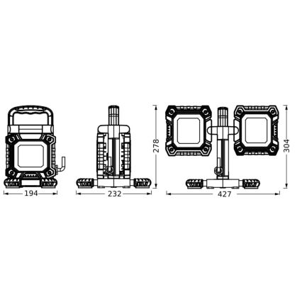 Ledvance - LED Lampada da lavoro WORKLIGHT FLEX 2xLED/30W/230V IP65