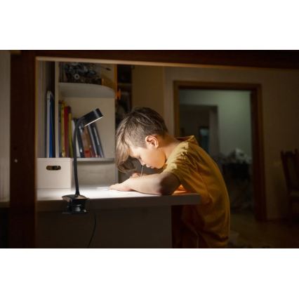 Ledvance - Lampada da tavolo LED dimmerabile a sfioramento con clip CYLINDER LED/4,8W/5V 3000-6500K nero