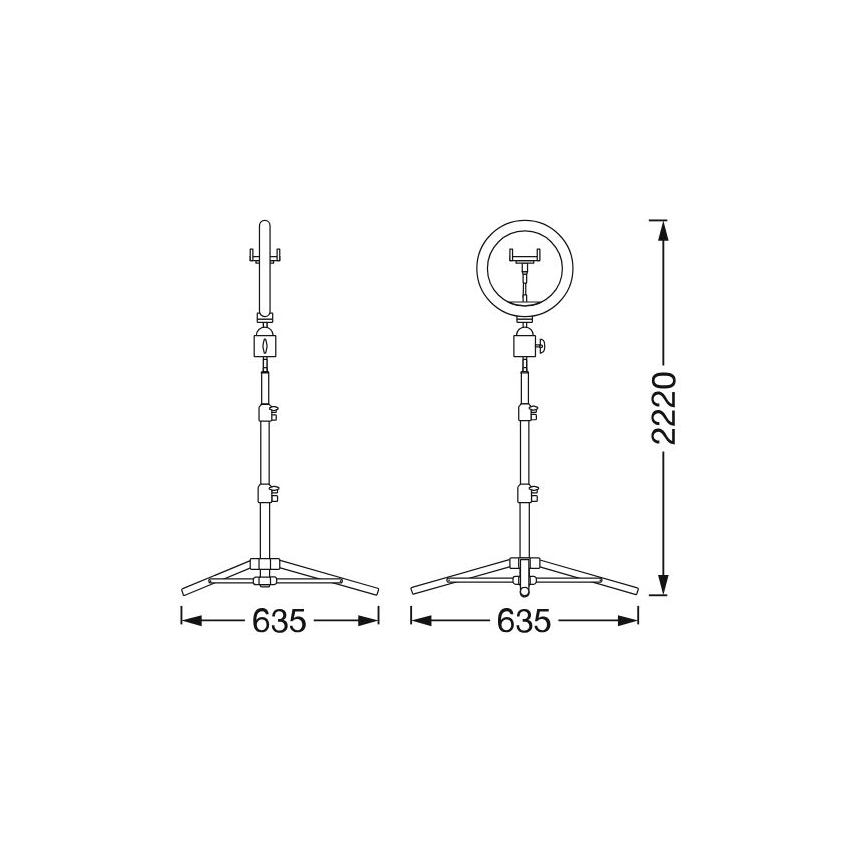 Ledvance - Lampada da terra dimmerabile a LED con un supporto e supporto per vlogging LED/6W/USB 3000/4000/6500K