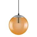 Ledvance - LED Lampadario su filo BUBBLE 1xE27/8W/230V arancio d. 20 cm