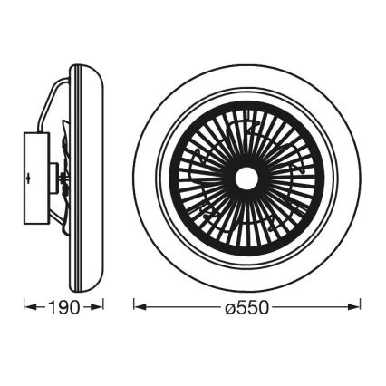 Ledvance - Plafoniera LED dimmerabile con ventola SMART+ LED/35W/230V Wi-Fi 3000-6500K + telecomando