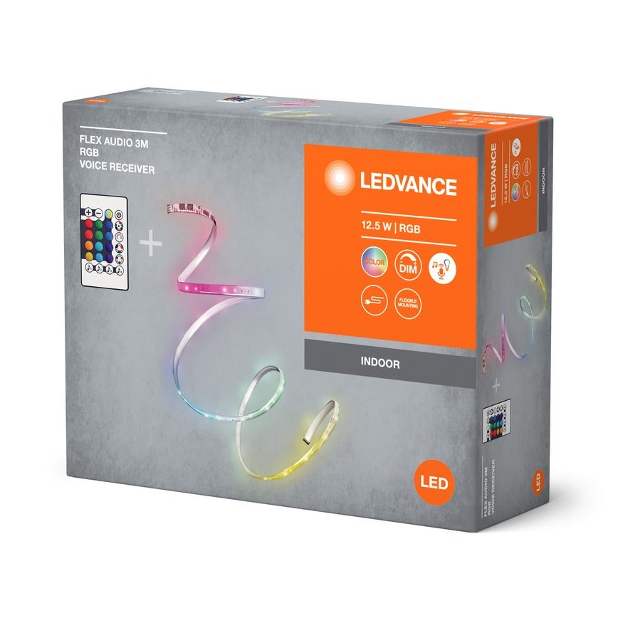 Ledvance - LED RGB Striscia dimmerabile FLEX AUDIO 3m LED/12,5W/230V + telecomando