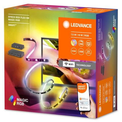 Ledvance - LED RGB Striscia dimmerabile per TV SYNCH BOX FLEX SMART+ MAGIC 4,5m LED/18W/230V Wi-Fi