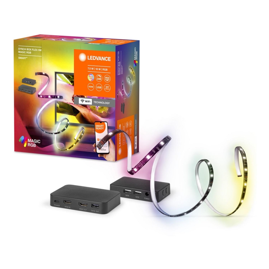 Ledvance - LED RGB Striscia dimmerabile per TV SYNCH BOX FLEX SMART+ MAGIC 4,5m LED/18W/230V Wi-Fi