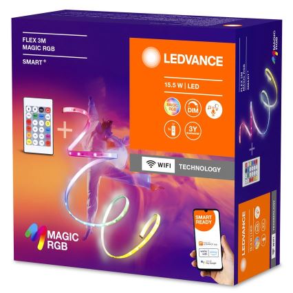 Ledvance - LED RGB Striscia dimmerabile SMART+ MAGIC FLEX 3m LED/15,5W/230V Wi-Fi + telecomando