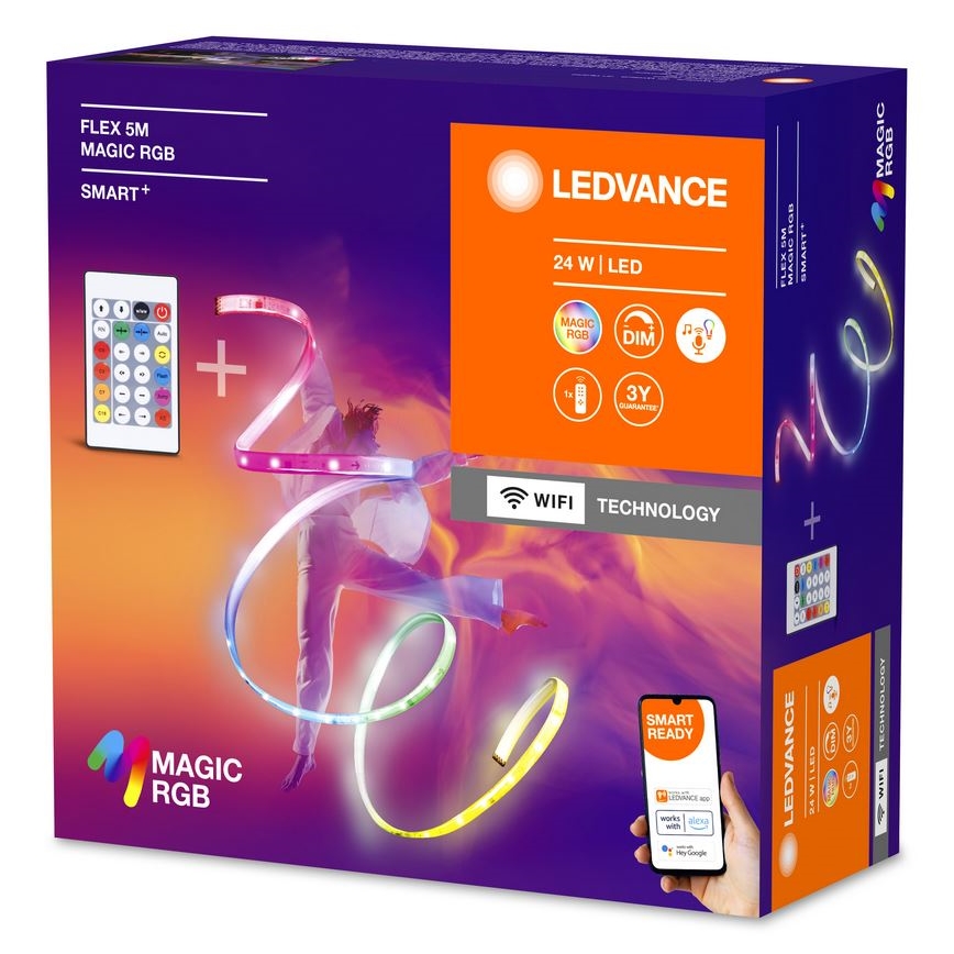 Ledvance - LED RGB Striscia dimmerabile SMART+ MAGIC FLEX 5m LED/24W/230V Wi-Fi + telecomando
