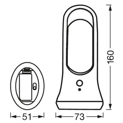 Ledvance - Luce di orientamento a LED con sensore MOBILE LED/0,7W/4xAAA