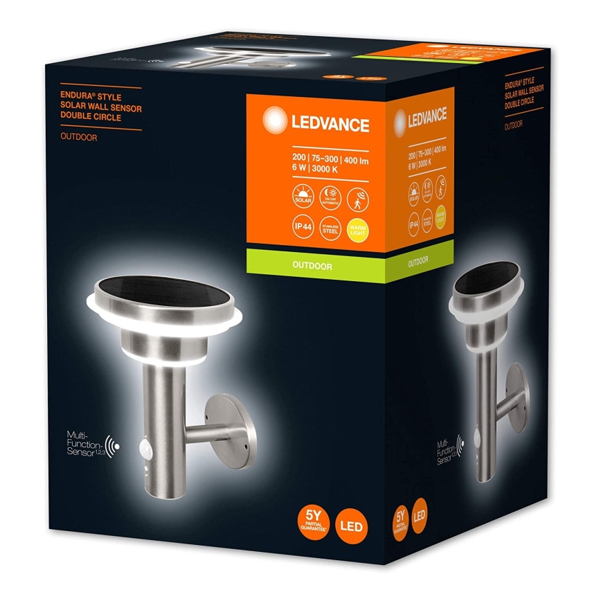 Ledvance - Luce solare dimmerabile a LED con sensore CIRCLE LED/6W/3,2V 2200 mAh IP44