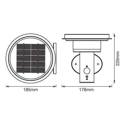 Ledvance - Luce solare dimmerabile a LED con sensore CIRCLE LED/6W/3,2V 2200 mAh IP44