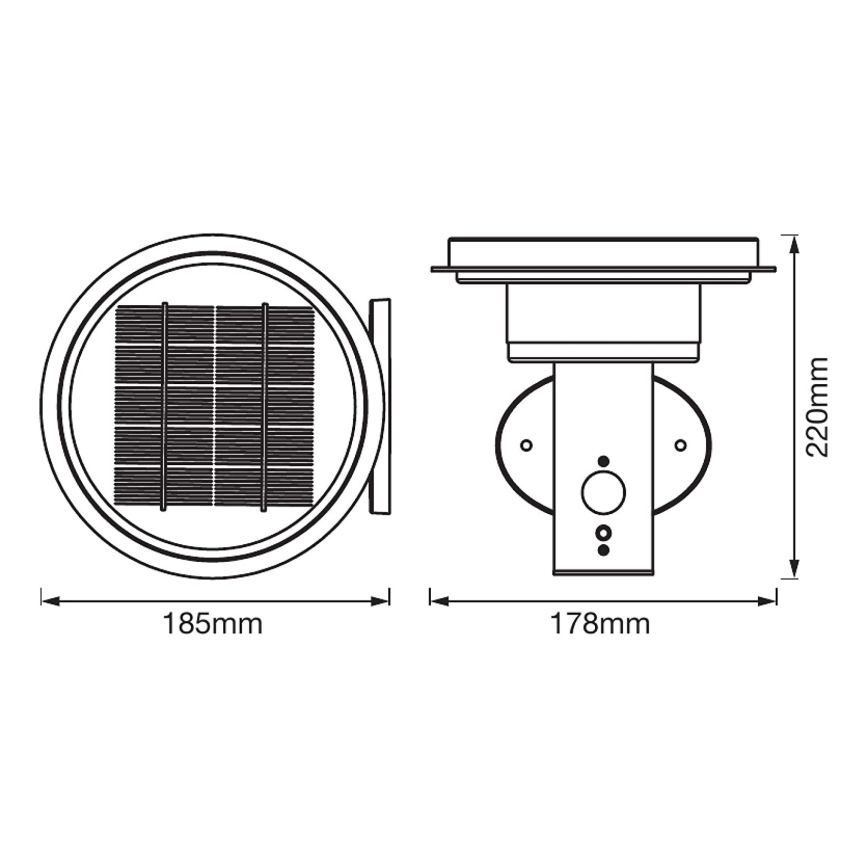 Ledvance - Luce solare dimmerabile a LED con sensore CIRCLE LED/6W/3,2V 2200 mAh IP44