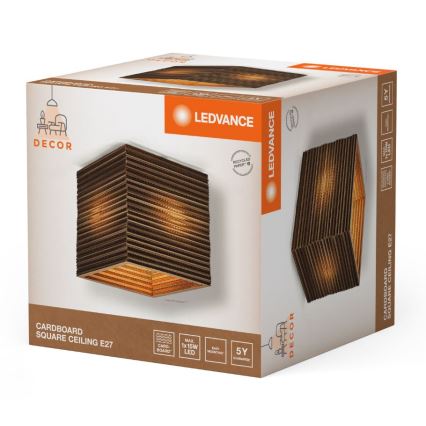Ledvance - Plafoniera DECOR CARDBOARD 1xE27/15W/230V 25x25 cm