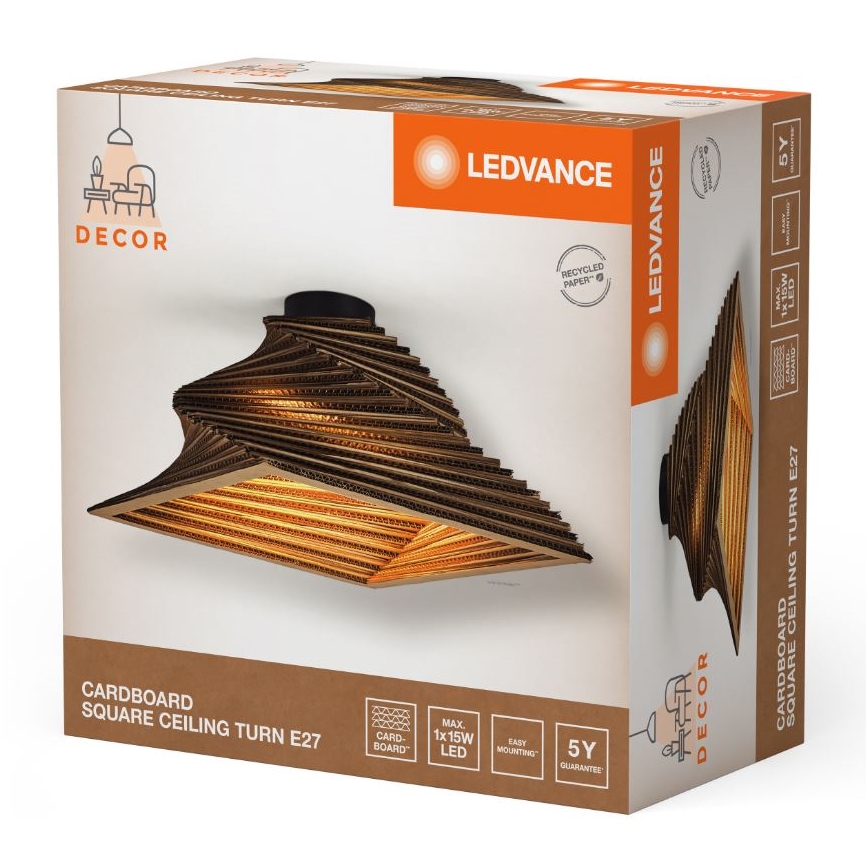 Ledvance - Plafoniera DECOR CARDBOARD 1xE27/15W/230V 40x40 cm
