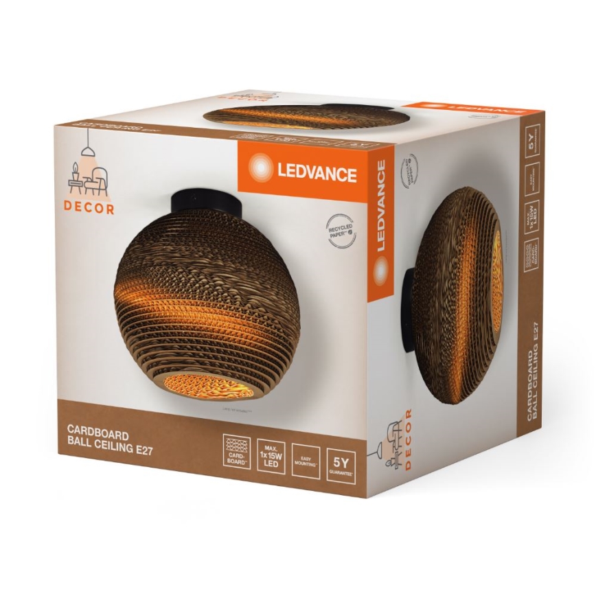 Ledvance - Plafoniera DECOR CARDBOARD 1xE27/15W/230V diametro 26 cm