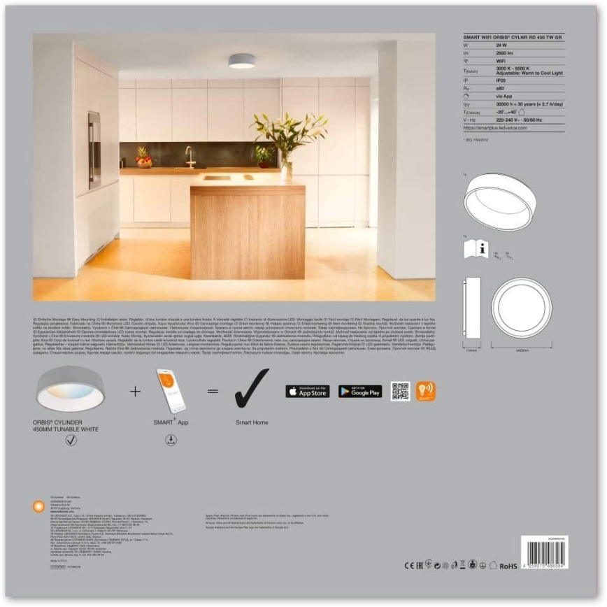 Ledvance - Lampada dimmerabile SMART+ CYLINDER LED/26W/230V 3000K-6500K Wi-Fi