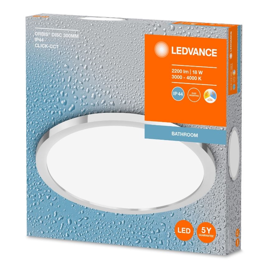 Ledvance - Plafoniera LED da bagno DISC LED/18W/230V 3000/4000K IP44