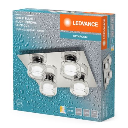 Ledvance - Plafoniera LED da bagno ORBIS FLAME 4xLED/5,5W/230V 3000/4000K IP44 cromo