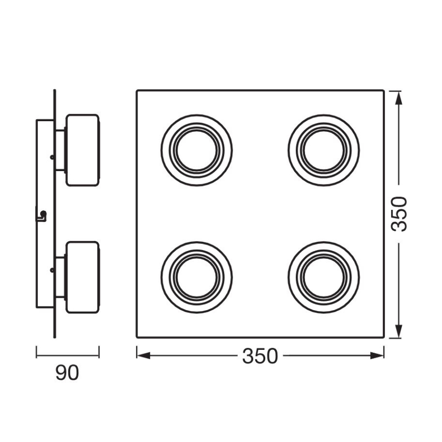 Ledvance - Plafoniera LED da bagno ORBIS FLAME 4xLED/5,5W/230V 3000/4000K IP44 cromo