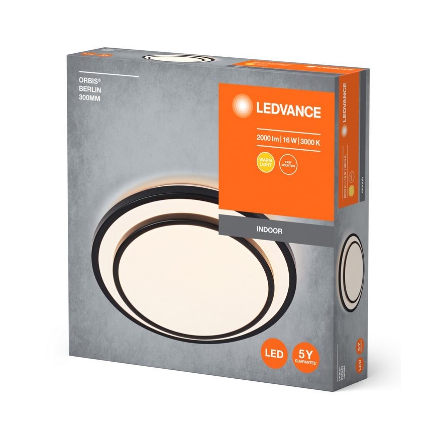 Ledvance - Plafoniera LED ORBIS BERLIN LED/16W/230V nero