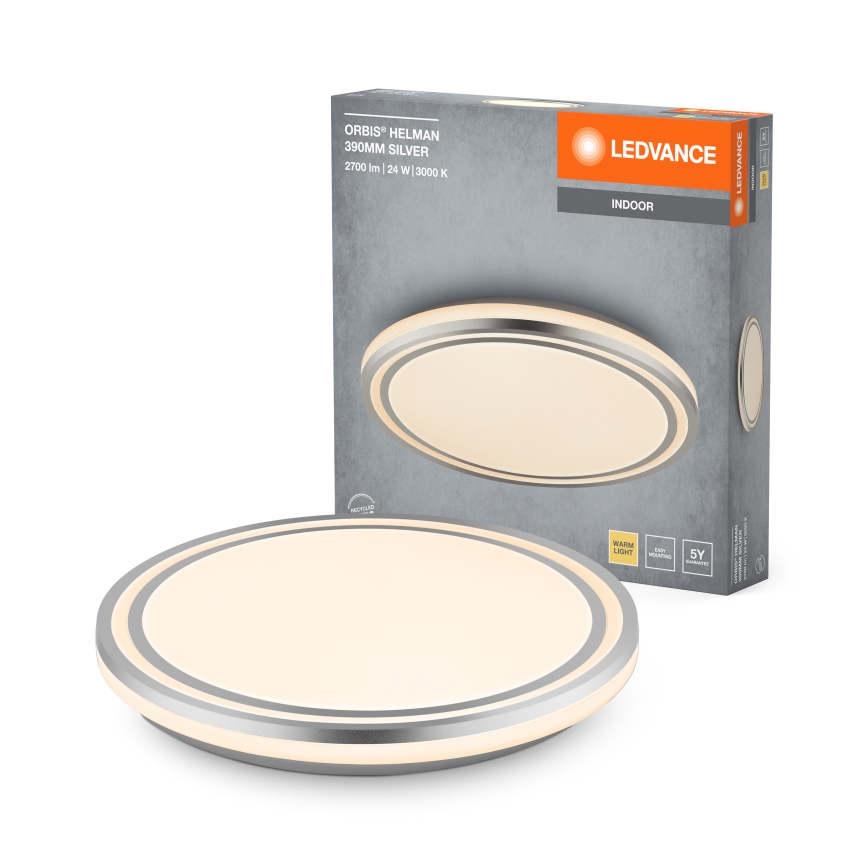 Ledvance - Plafoniera LED ORBIS HELMAN LED/24W/230V diametro 39 cm argento