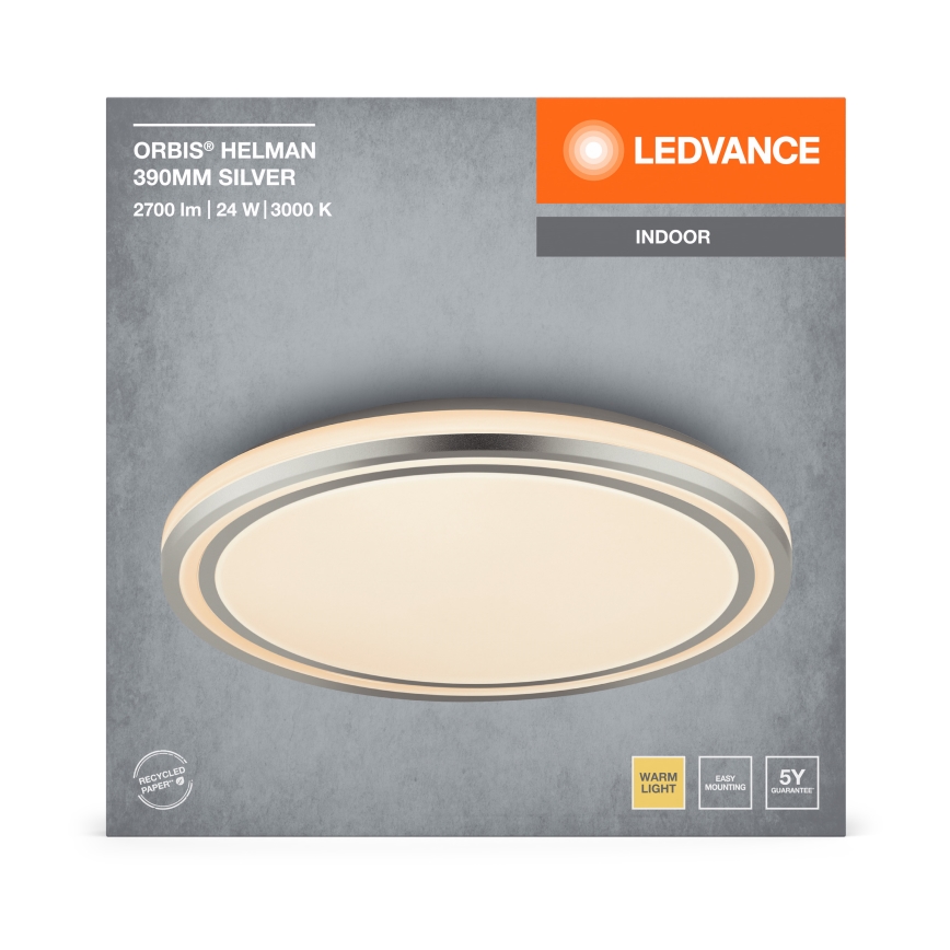 Ledvance - Plafoniera LED ORBIS HELMAN LED/24W/230V diametro 39 cm argento