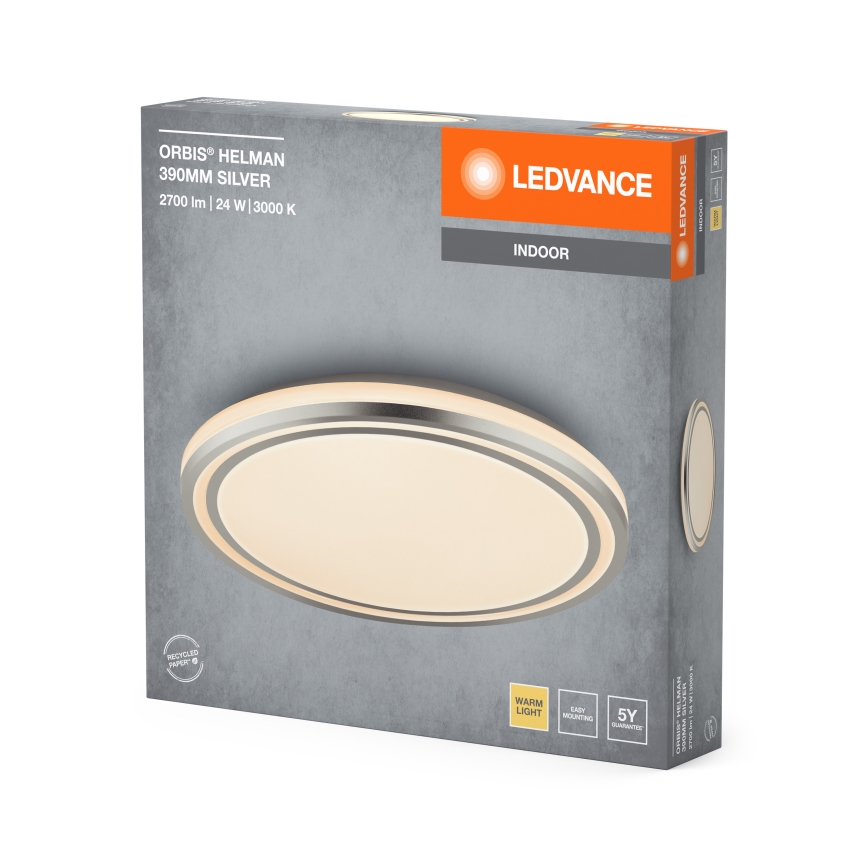 Ledvance - Plafoniera LED ORBIS HELMAN LED/24W/230V diametro 39 cm argento