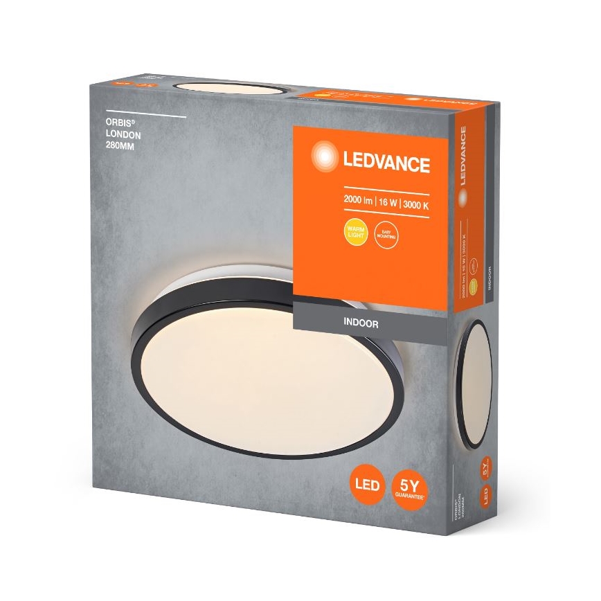 Ledvance - Plafoniera LED ORBIS LONDON LED/16W/230V nero
